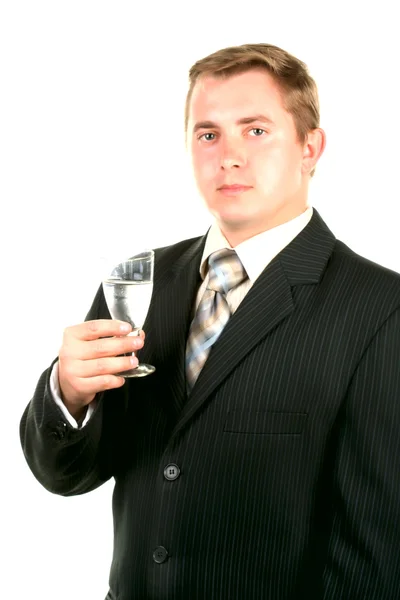Man with glass. congratulation — Stock Photo, Image