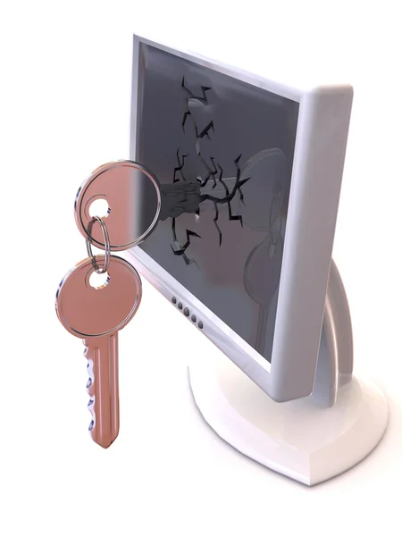 Monitory z kluczami — Zdjęcie stockowe