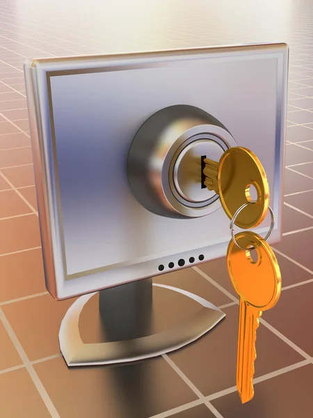 Monitors with keys — Stock Photo, Image