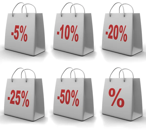 stock image Shopping bag with percent
