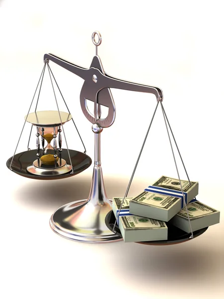 Balansen mellan tid och pengar — Stockfoto