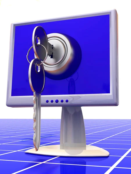 Monitores com chaves — Fotografia de Stock