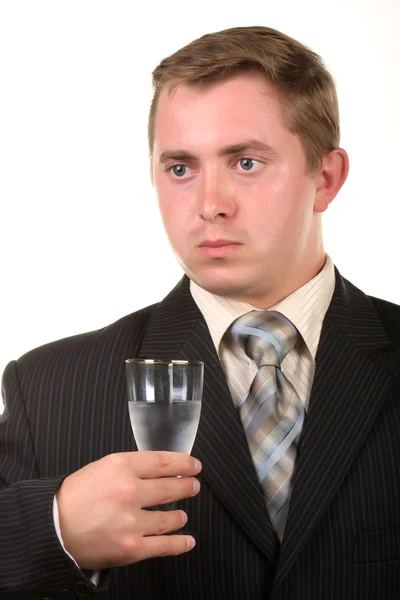 Man met glas. Heilwens — Stockfoto