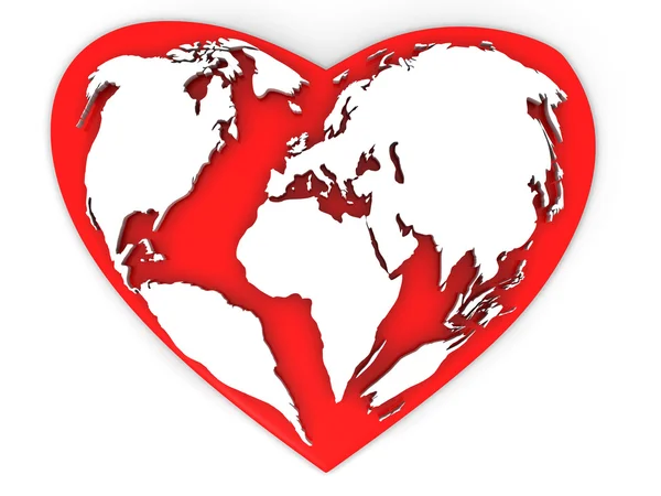 Earth in the form of heart — Stock Photo, Image