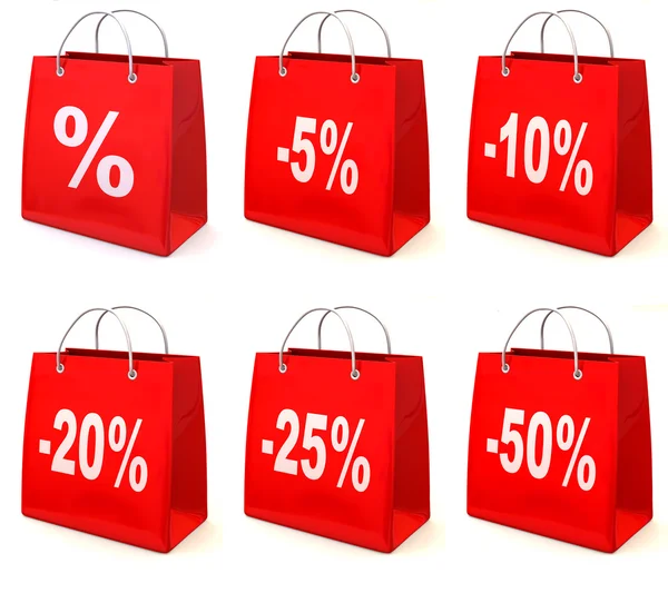stock image Shopping bag with percent