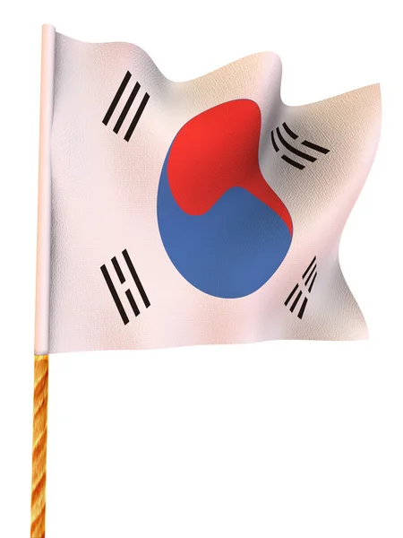 Flagga. Korea. 3D — Stockfoto