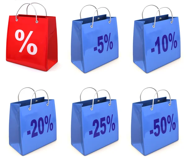 Shoppingväska med procent — Stockfoto