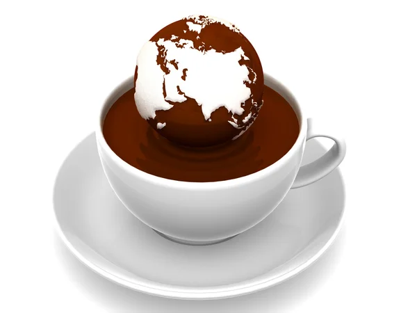 Tierra en taza de café — Foto de Stock