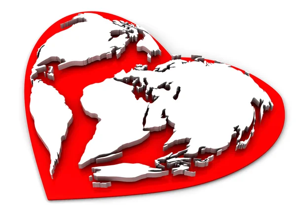 La Tierra en forma de corazón — Foto de Stock
