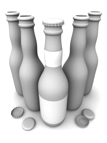 Vijf botles van bier — Stockfoto