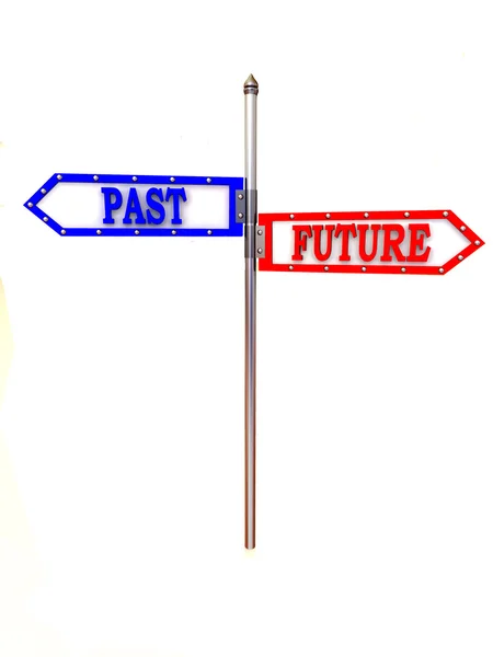 Prázdné šipky směry. budoucnost a minulost — Stock fotografie