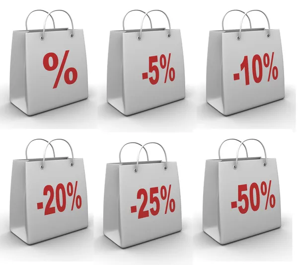 Saco de compras com percentagem — Fotografia de Stock