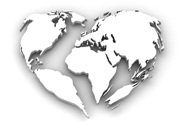 Earth in the form of heart — Stock Photo, Image