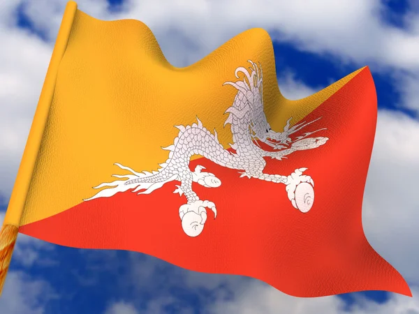 Bandera. Butan. . — Foto de Stock