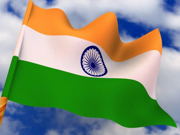 Flagge zeigen. Indien. — Stockfoto