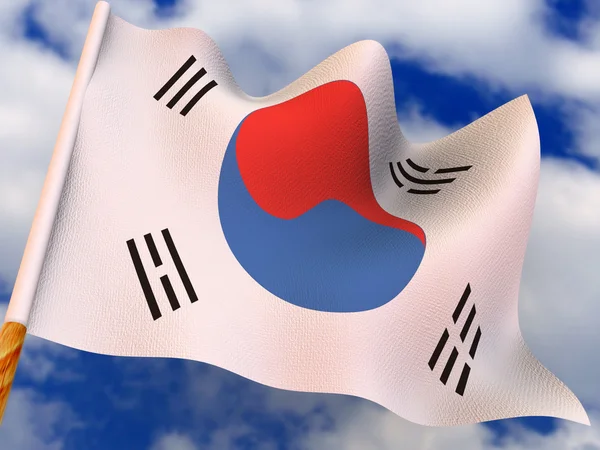 Vlag. Zuid korea. — Stockfoto