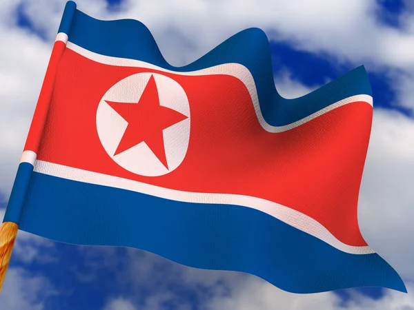 Vlag. Noord-korea. — Stockfoto