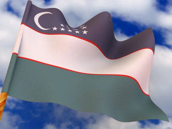 Flag. Uzbekistan. — Stock Photo, Image