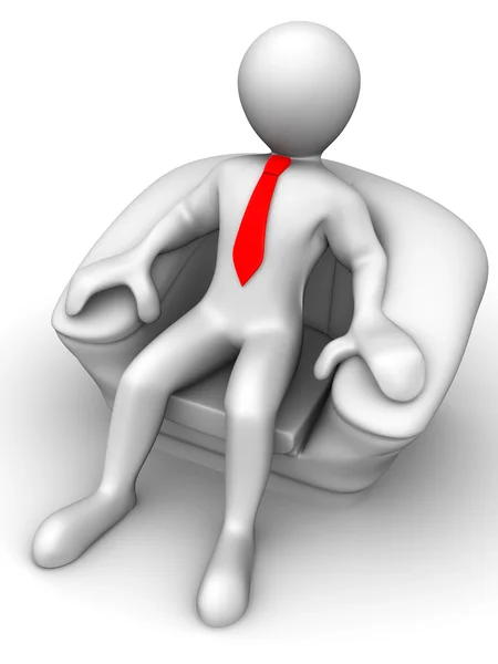 Men is seated in a chair — Stock Photo, Image