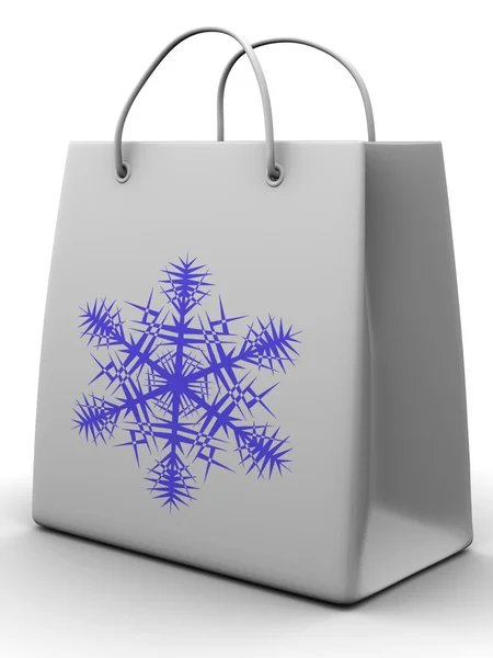 雪の結晶をショッピング バッグ — ストック写真