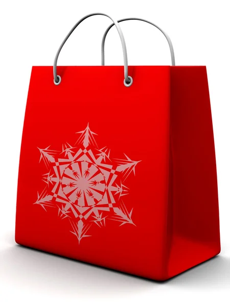 Einkaufstasche mit Schneeflocke — Stockfoto