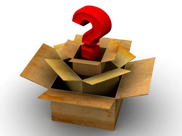 Question from boxes — Stock Photo, Image