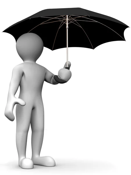 Homme avec parapluie. Images De Stock Libres De Droits