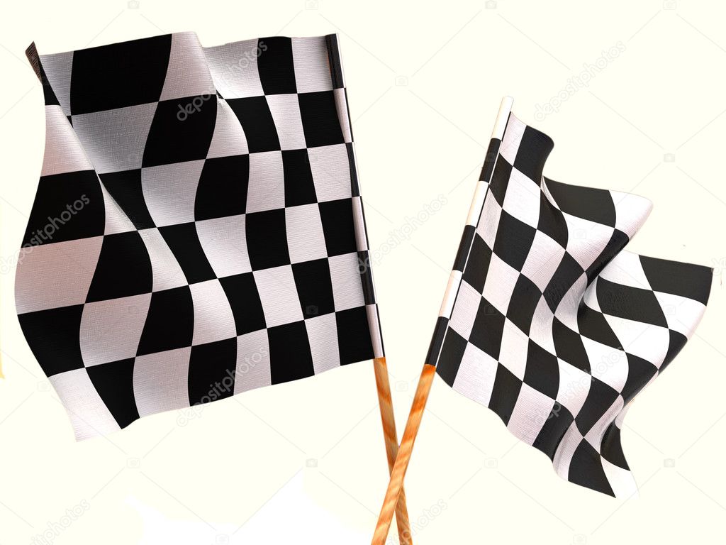 Checkered flags.