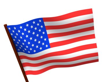 Flag of USA. 3d clipart