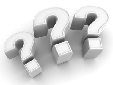 Three signs on a question clipart