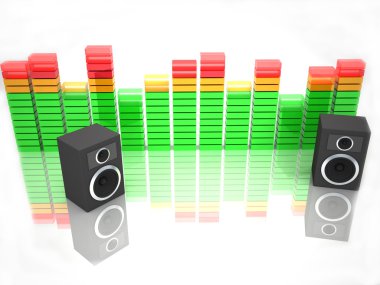 Loudspeakers with equalizer clipart