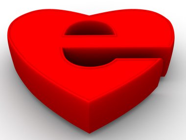 Symbol of internet as heart. 3d clipart