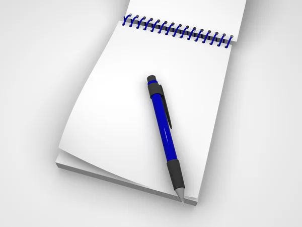 Notebook és a toll. — Stock Fotó