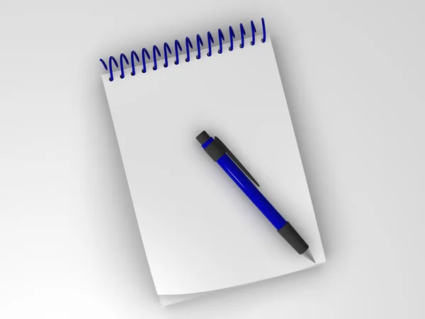 Notebook en de pen. — Stockfoto