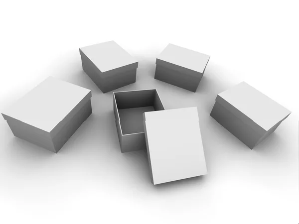 Cinco cajas — Foto de Stock