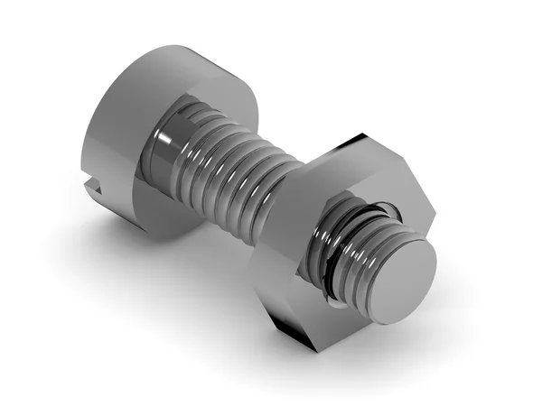 Bolt and nut. 3d — Stock Photo, Image