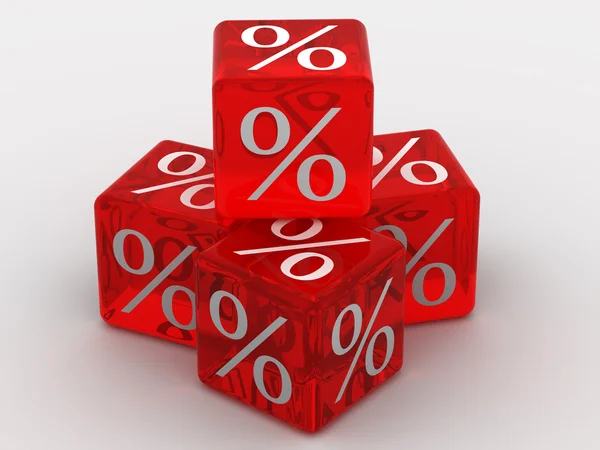 Cubi con percentuale — Foto Stock