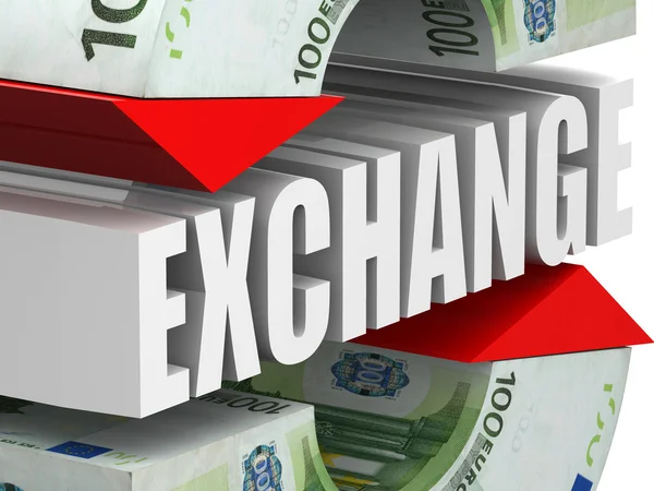 Обмен валюты. евро — стоковое фото