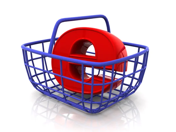 Consumer's basket with symbol for internet — Stock Photo, Image