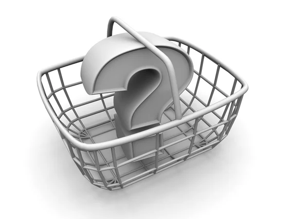 Consumer's basket with question — Stock Photo, Image