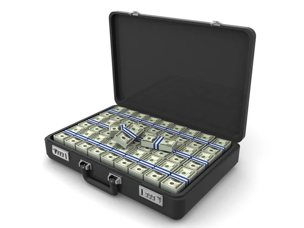 Suitcase with dollars — Stock Photo, Image