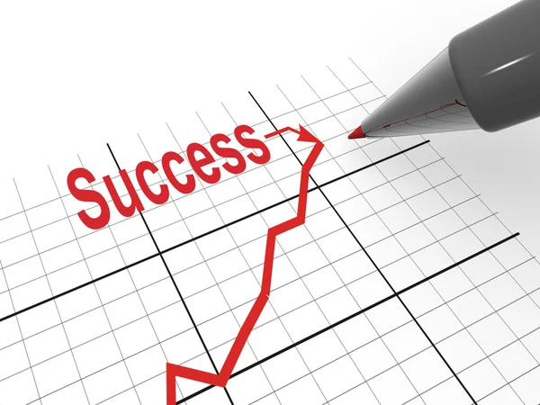 Pen met schema. strategie voor succes — Stockfoto