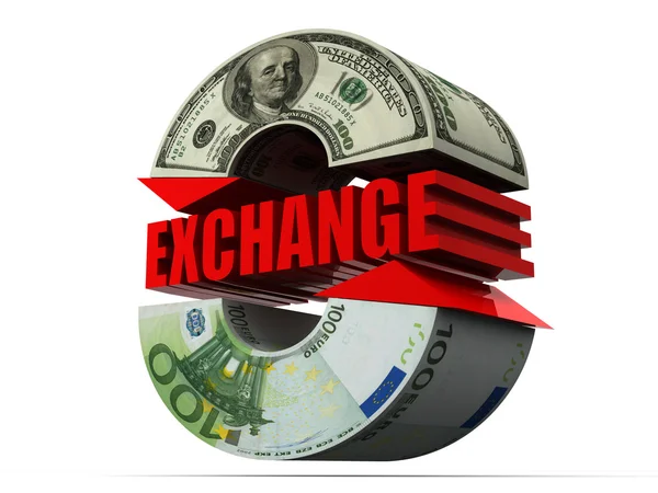 Пункт обміну валют. Долар — стокове фото