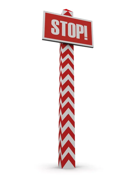Inlägget "stopp". 3D — Stockfoto