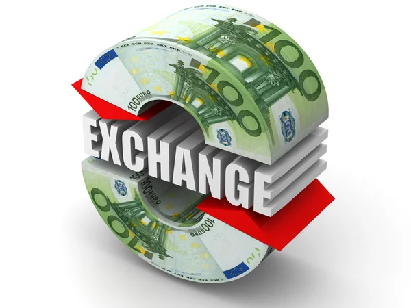 Пункт обміну валют. Євро — стокове фото