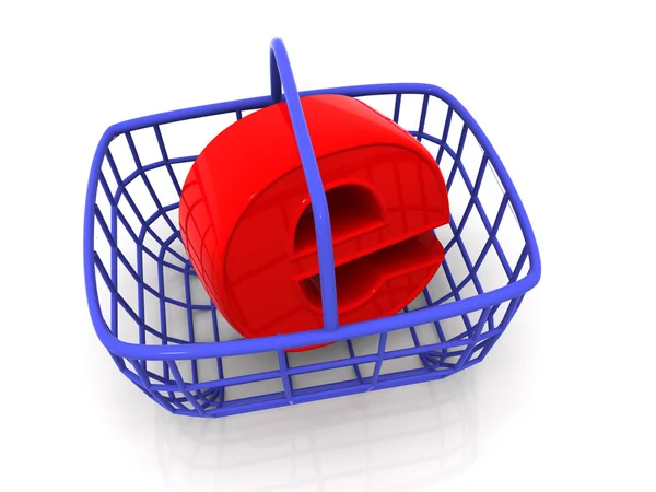 Consumer's basket with symbol for internet — Stock Photo, Image