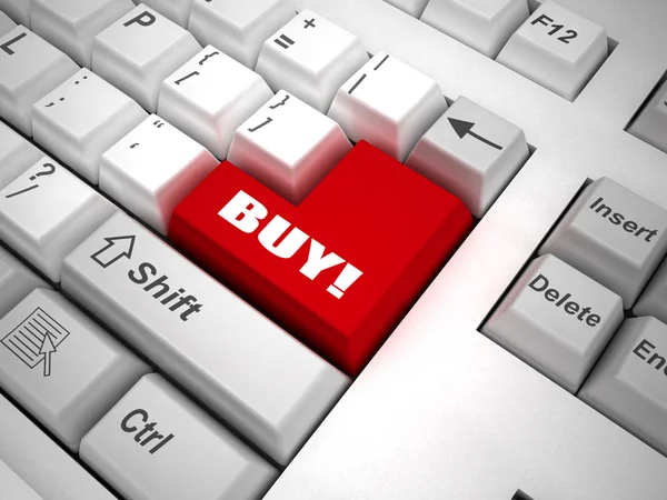 Teclado con botón "comprar" 3d —  Fotos de Stock