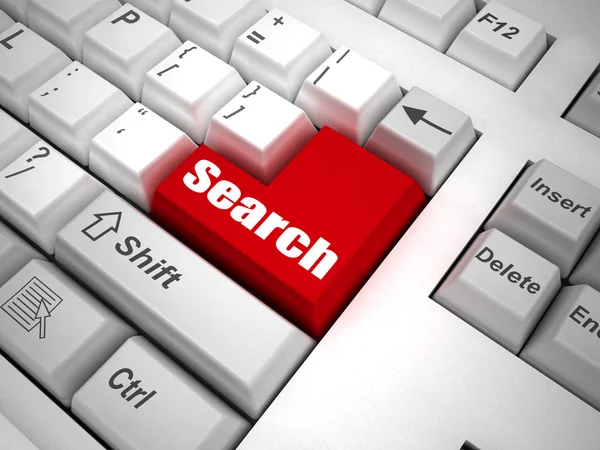 Keyboard with "search" button 3d — Stock Photo, Image