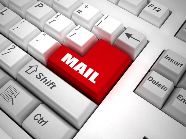 Tangentbord med "mail"-knappen — Stockfoto