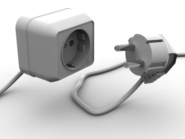 Plug and socket. 3d — Stock Photo, Image